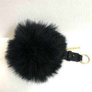 Quay Australia x Kylie Jenner Black Fuzzy Puffball Bag Charm Keychain